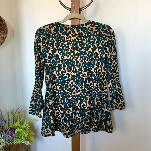 NWT Jude Connally Delilah Cheetah Print Peplum Top - Picture 5 of 15